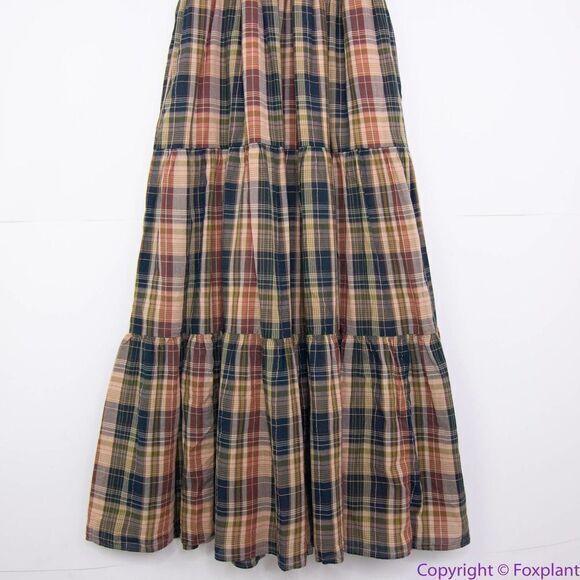 NEW Madewell Flutter-Sleeve Tiered Midi Dress in Plaid, M - Picture 9 of 16